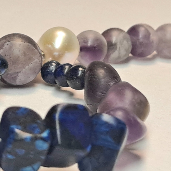 * INNER STRENGTH * CALMNESS * LAPIS LAZULI AMETHYST BRACELET - Picture 6 of 11